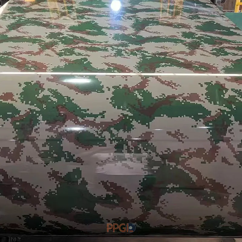 Army green digital camouflage pattern printed PPGI steel coil