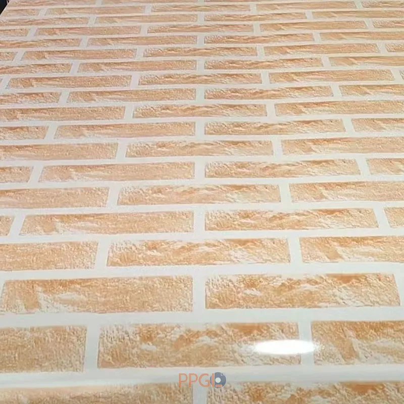 Beige cultural brick pattern printed prepainted galvanized steel sheet