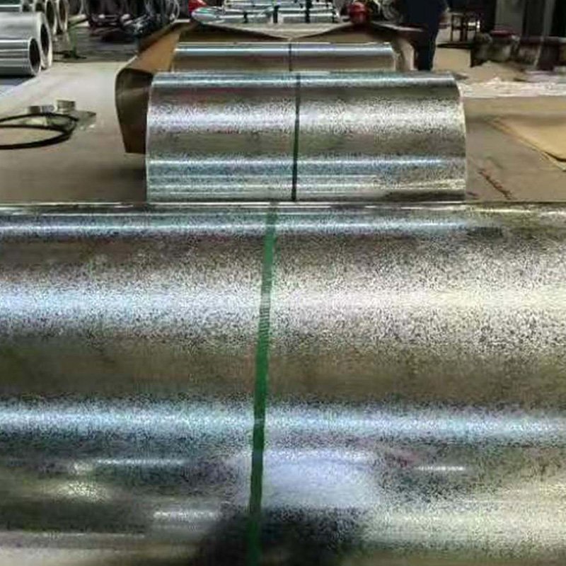 Hot dip galvanized steel coils with big spangles on factory processing line