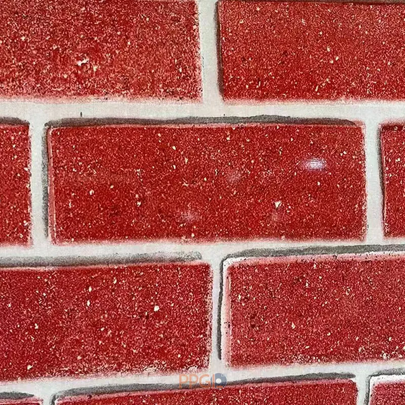 Classic red brick pattern printed prepainted steel sheet with white mortar line