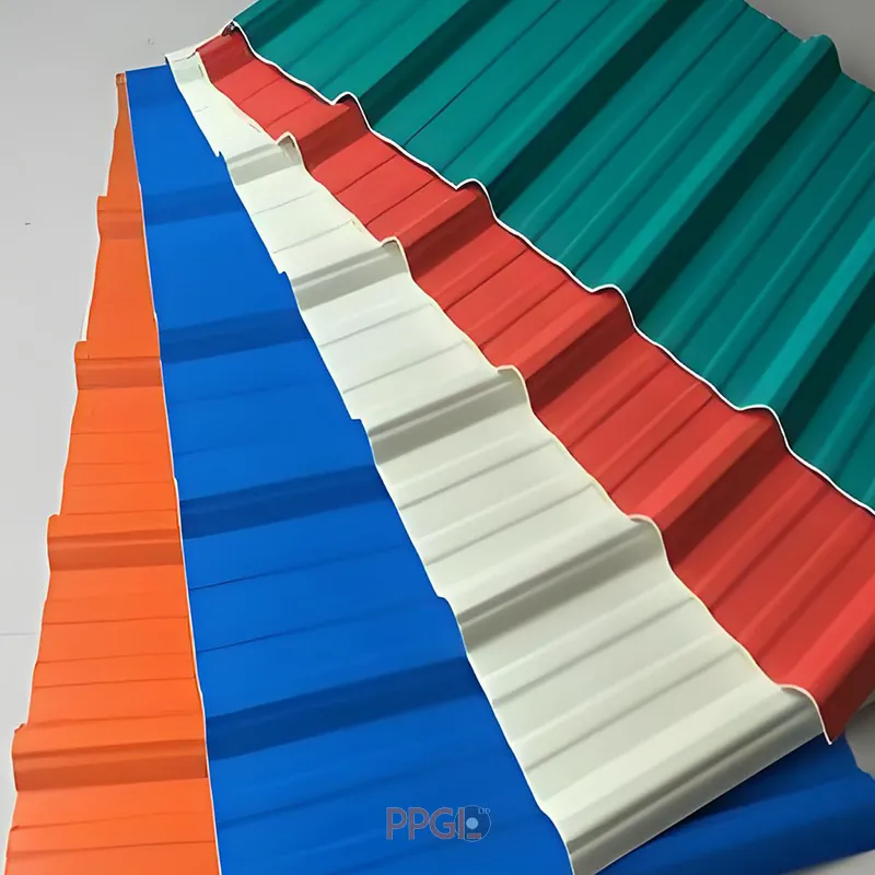 Prepainted color coated corrugated metal roofing sheets in various colors