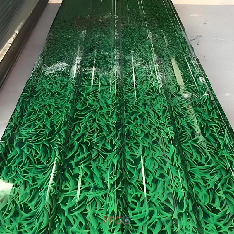Corrugated grass pattern printed prepainted steel sheet surface