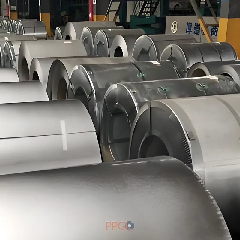Large inventory of GL galvalume steel coils ready for ocean shipment
