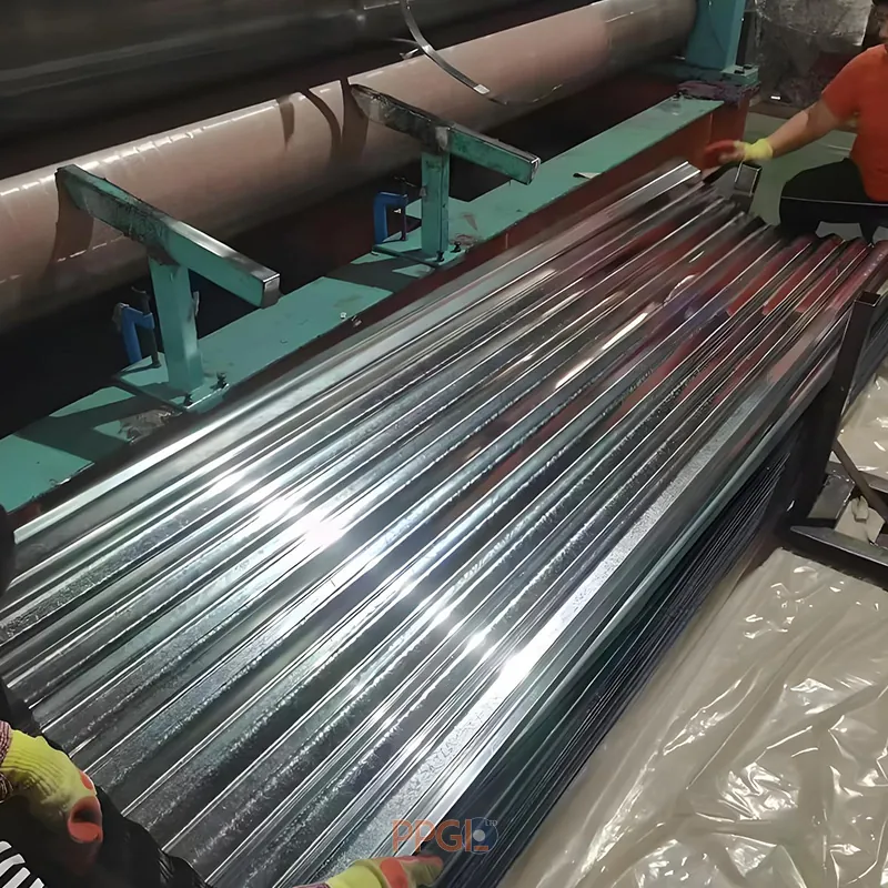 Galvanized corrugated steel roofing sheet forming on roll forming machine