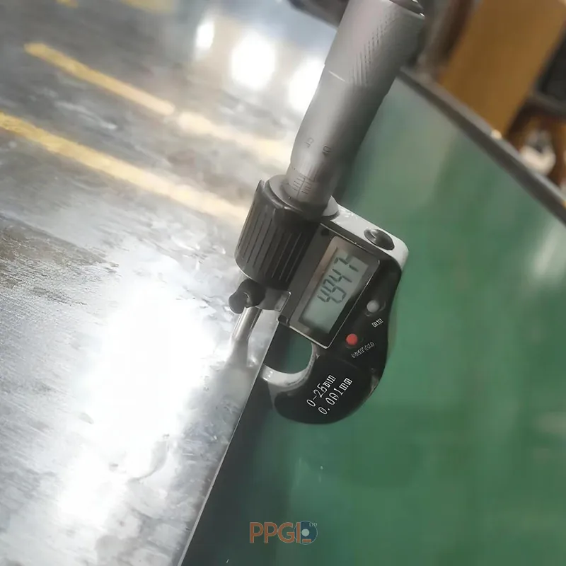 Precision micrometer testing substrate thickness and width