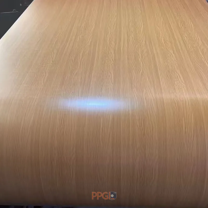 Matte natural oak wood grain pattern prepainted galvanized steel coil