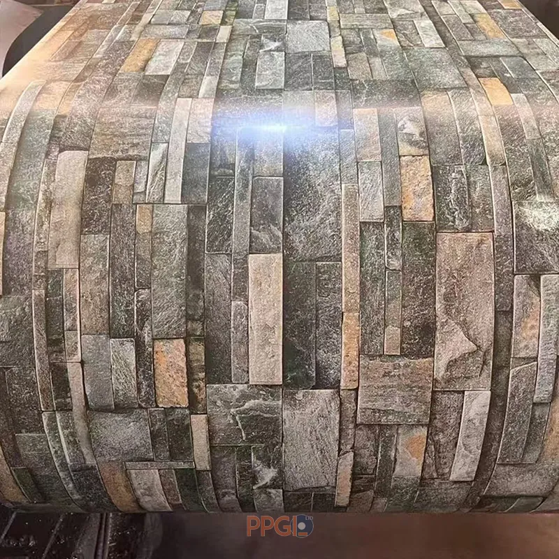 Multicolor stacked stone pattern printed PPGI steel coil