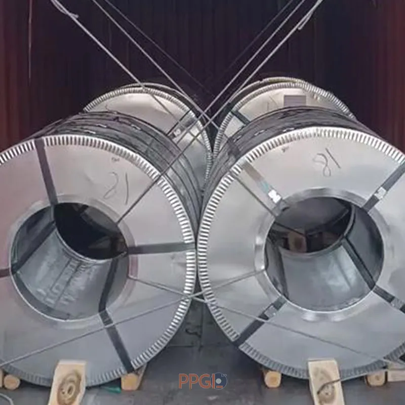 PPGI LTD ppau aluminum coils secured with steel wire lashing inside shipping container