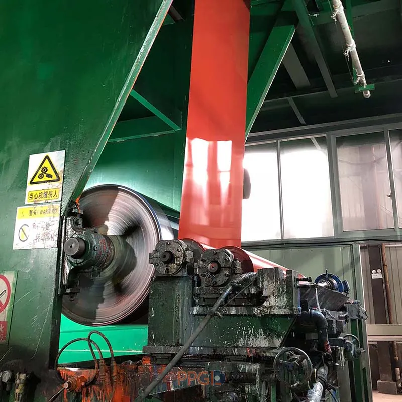 Advanced PPGI and PPGL steel coil manufacturing production line at PPGI.LTD facility.