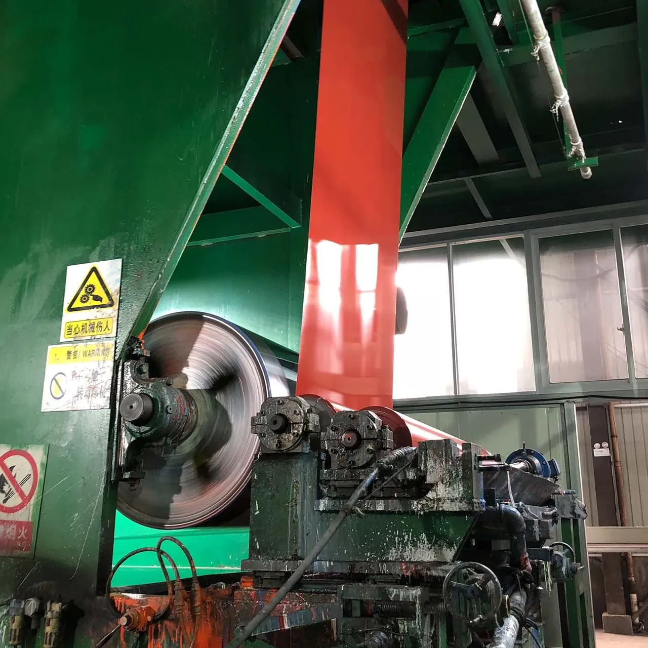 Automatic color coating production line process for PPGI steel coil
