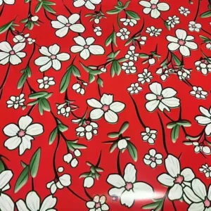 Red background white plum blossom pattern printed prepainted steel coil