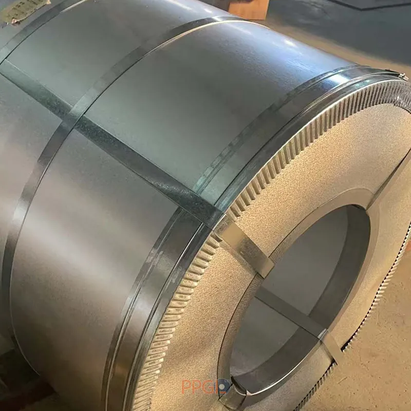 Standard seaworthy export packaging for galvanized steel coil with steel strapping