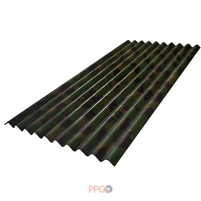 Camouflage printed corrugated steel roofing sheet profile