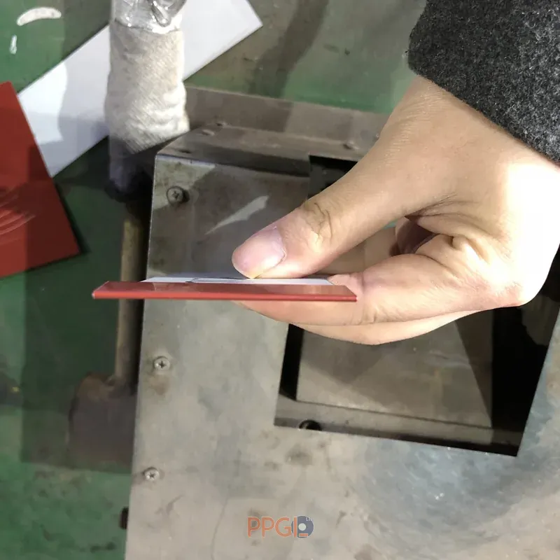 Coated steel bend test