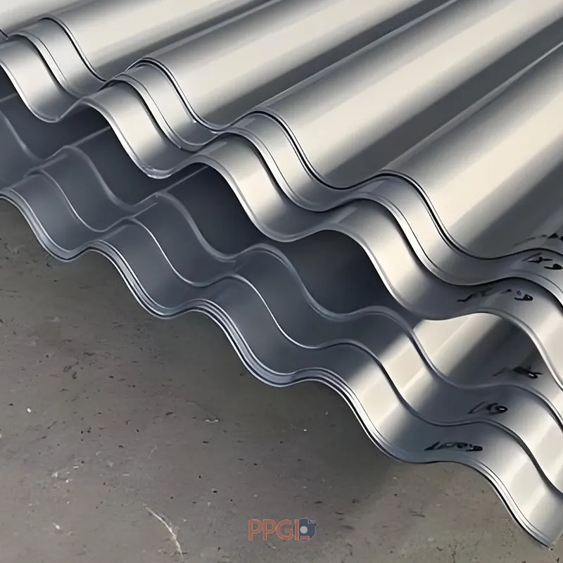 Galvalume trapezoidal profile roofing sheet surface texture