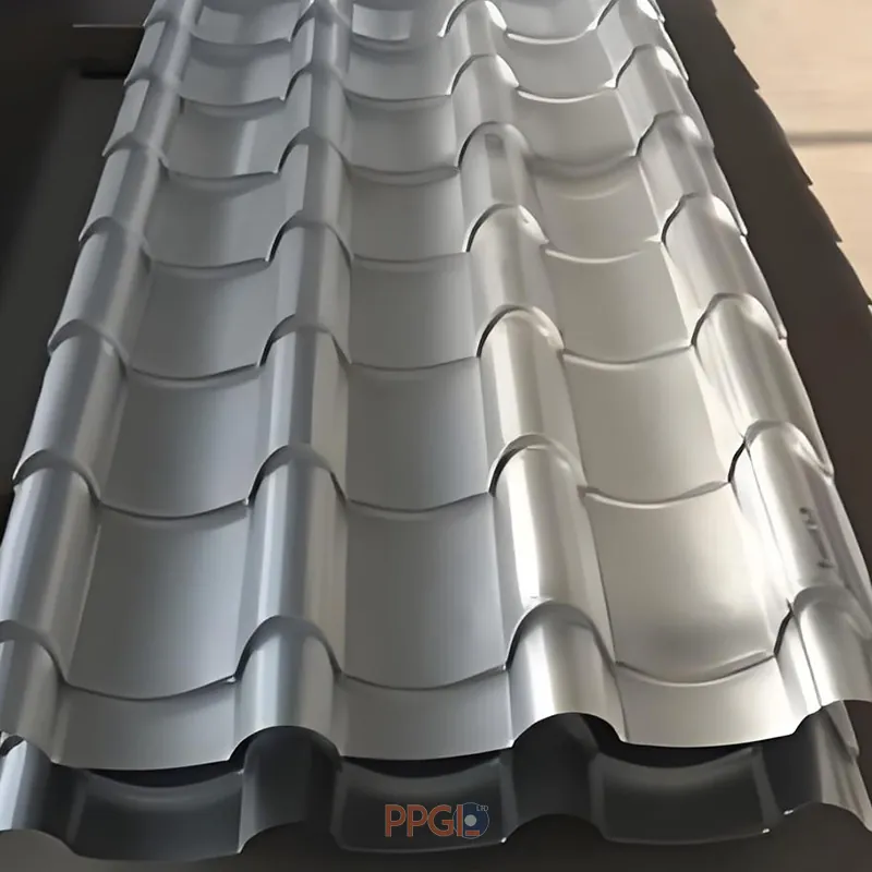 Galvalume step tile steel roofing sheet with step profile