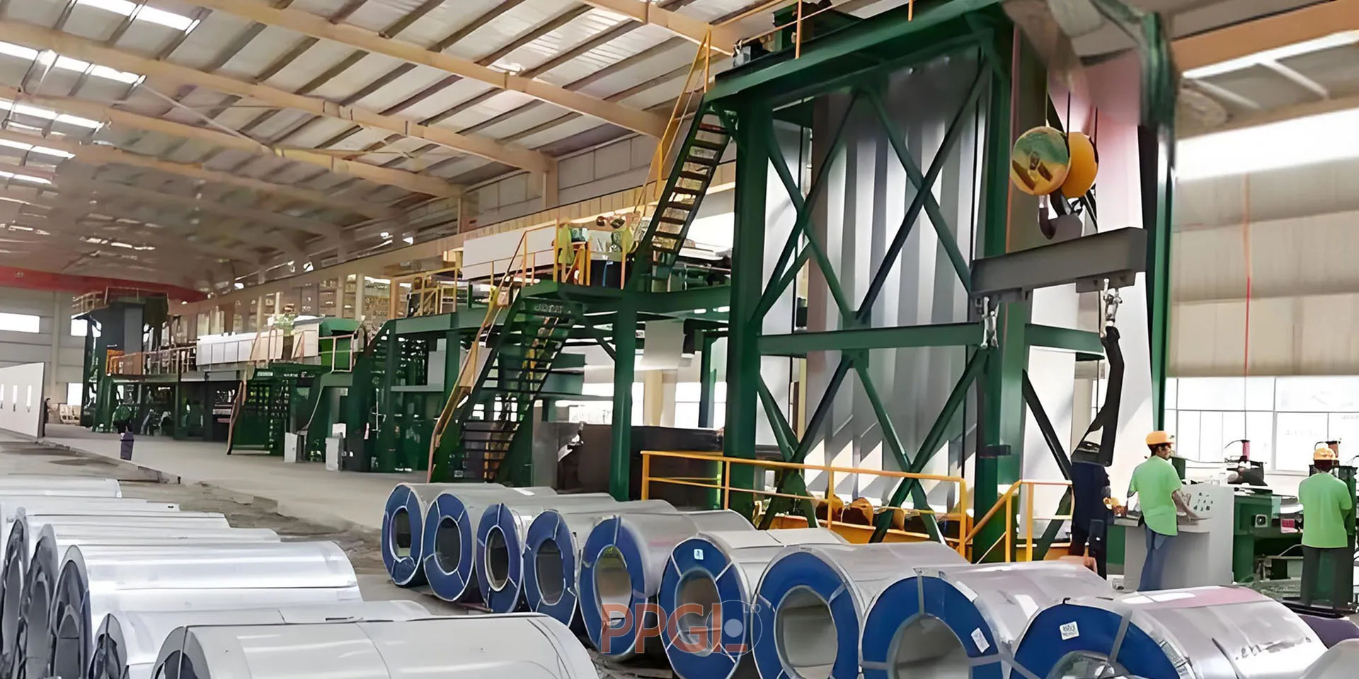 PPGI.LTD steel coil factory workshop and continuous production line with 35000 tons monthly capacity
