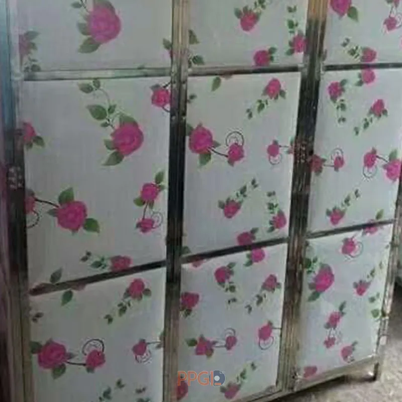 Pink butterfly printed pattern color coated steel sheet applied for wardrobe furniture cabinet