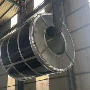 Safe steel coil crane hoisting using C-hook without edge damage