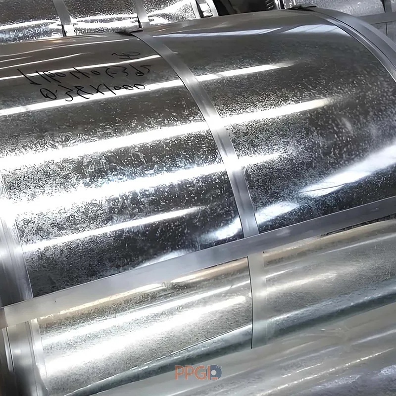 Metal edge guards and heavy duty steel strapping for steel coil protection