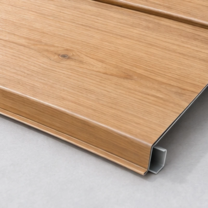 Illustrated Light Cedar color-coated steel finish direction