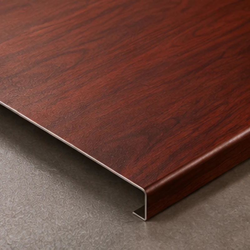 Illustrated Matt Mahogany color-coated steel finish direction