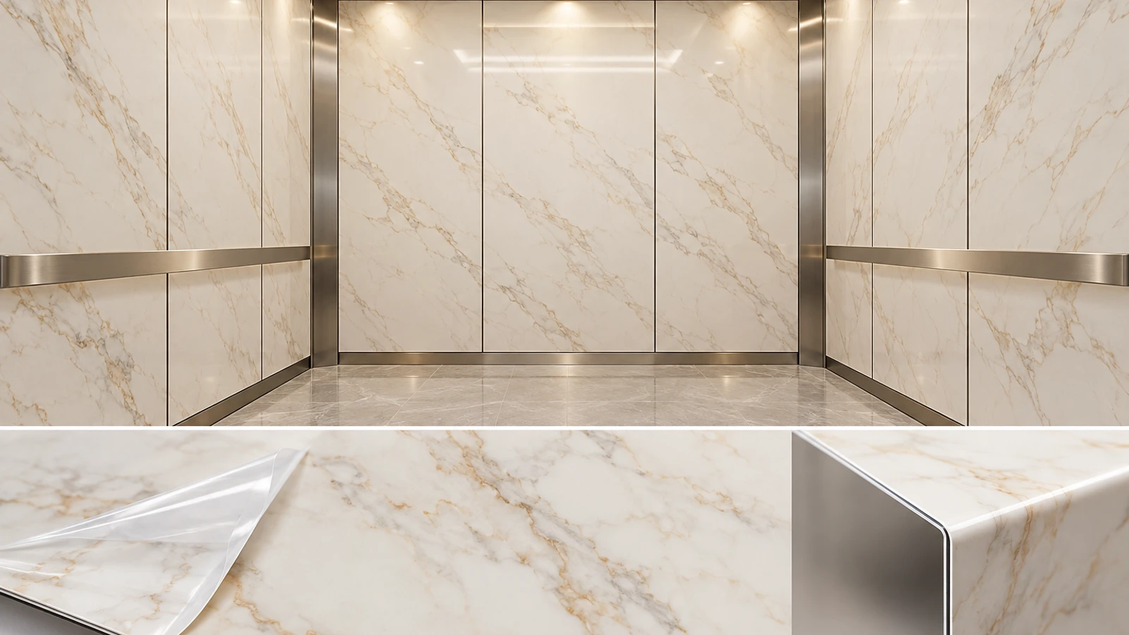 marble pattern PPGL for elevator cabin wall application illustration